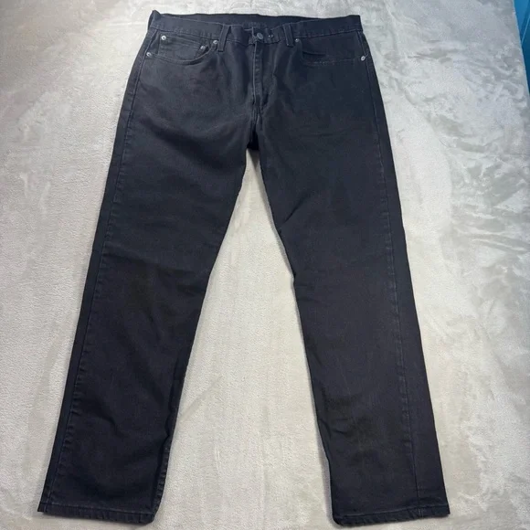 Levi's 502 Taper Fit Stretch Jeans Men's Sz 36x30 Black - Picture 1 of 11